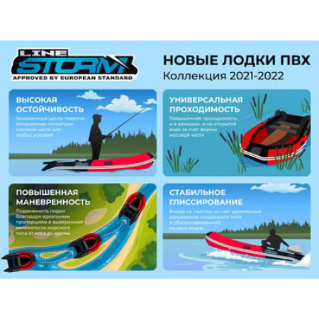 Лодка ПВХ STORMLINE Flexiteek 380 (черно-зеленая/красно-черная)