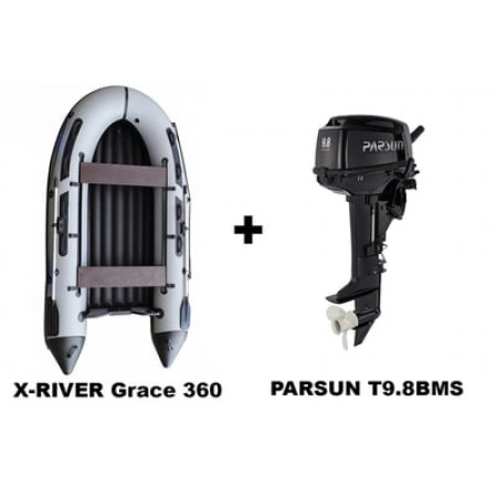 Лодка ПВХ X-RIVER Grace 360 + 2х-тактный лодочный мотор PARSUN T9.8BMS