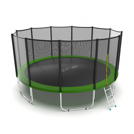 EVO JUMP External 16ft (Green) Батут с внешней сеткой и лестницей, диаметр 16ft (зеленый)