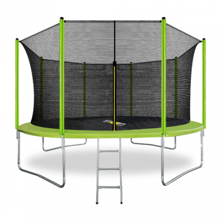 ARLAND Батут 14FT с внутренней страховочной сеткой и лестницей (Light green)