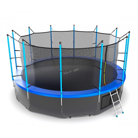 EVO JUMP Internal 16ft (Blue) + Lower net. Батут с внутренней сеткой и лестницей, диаметр 16ft (синий) + нижняя сеть