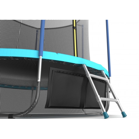 EVO JUMP Internal 10ft (Wave). Батут с внутренней сеткой и лестницей, диаметр 10ft (морская волна) + нижняя сеть