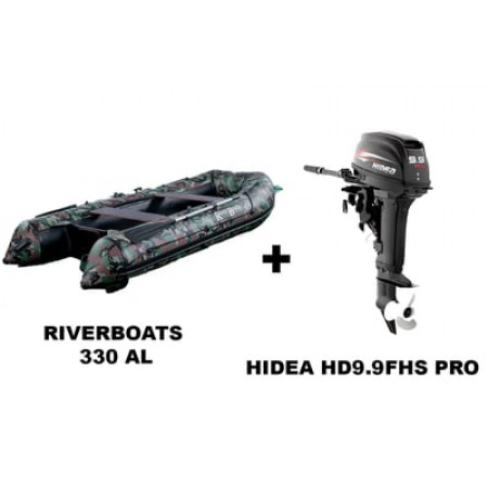 Лодка ПВХ RIVERBOATS 330 AL + 2х-тактный лодочный мотор HIDEA HD9.9FHS PRO