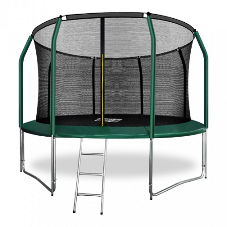 ARLAND Батут премиум 12FT с внутренней страховочной сеткой и лестницей (Dark green)