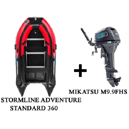Лодка ПВХ STORMLINE ADVENTURE STANDARD 360 + 2х-тактный лодочный мотор MIKATSU M9.9FHS