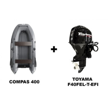 Лодка ПВХ COMPAS 400 + 4х-тактный лодочный мотор TOYAMA F40FEL-T-EFI