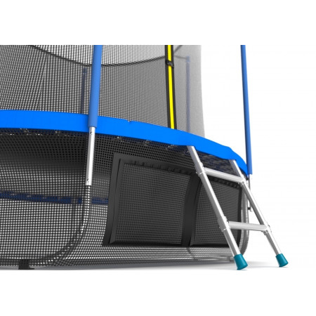 EVO JUMP Internal 10ft (Sky). Батут с внутренней сеткой и лестницей, диаметр 10ft (синий) + нижняя сеть