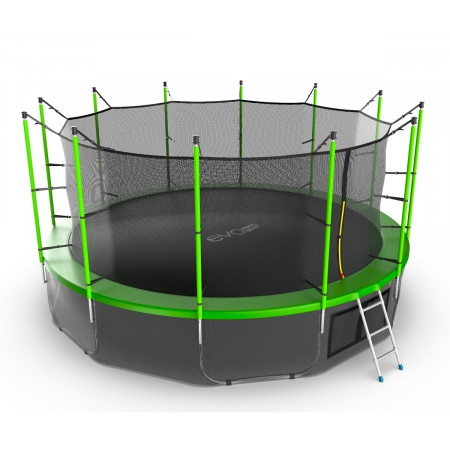 EVO JUMP Internal 16ft (Green) + Lower net. Батут с внутренней сеткой и лестницей, диаметр 16ft (зеленый) + нижняя сеть