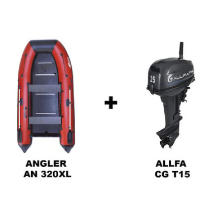 Лодка ПВХ ANGLER AN 320XL + 2х-тактный лодочный мотор ALLFA CG T15